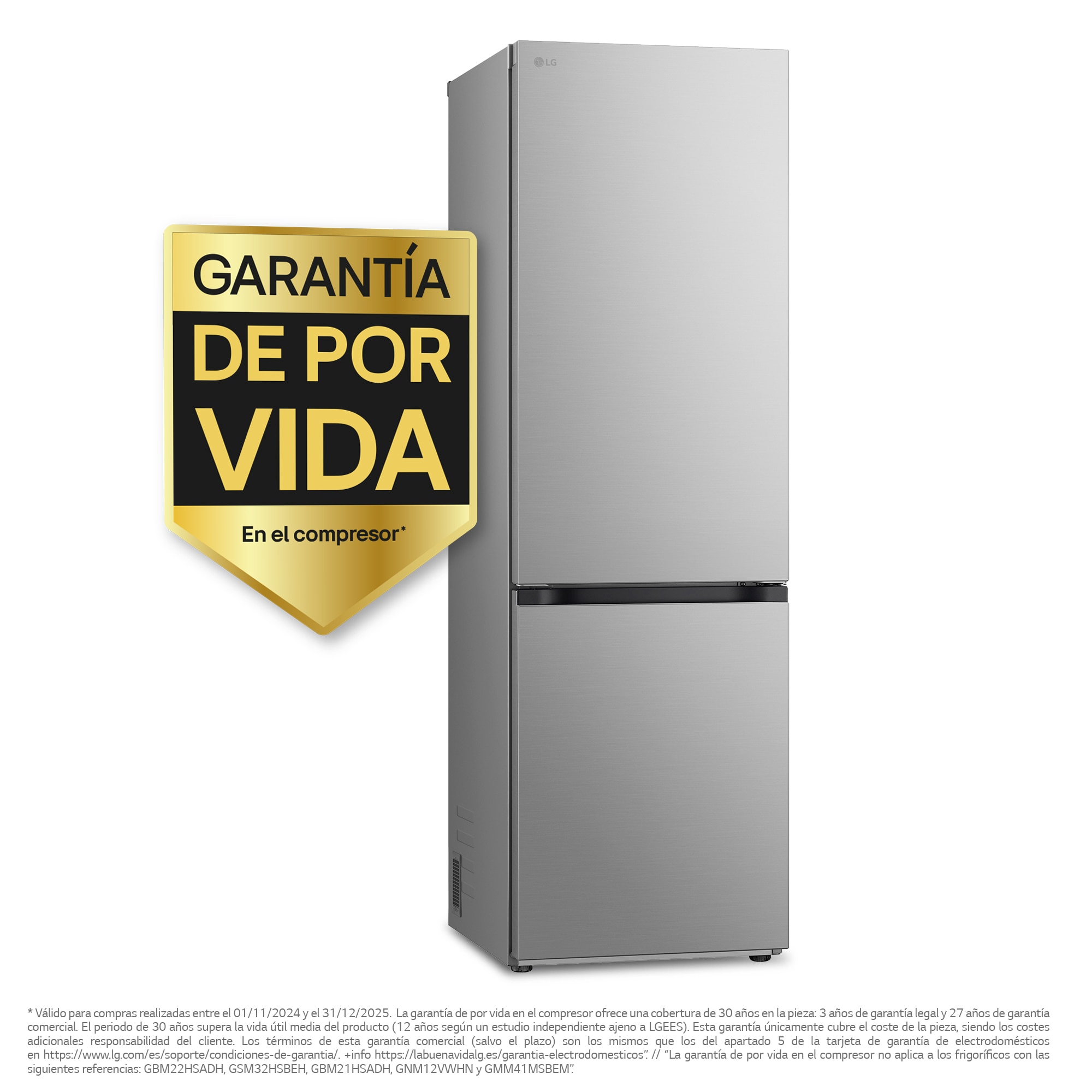 Thumbnail 1 de LG GBV3100CPY frigorífico combi 344 l Total No Frost
