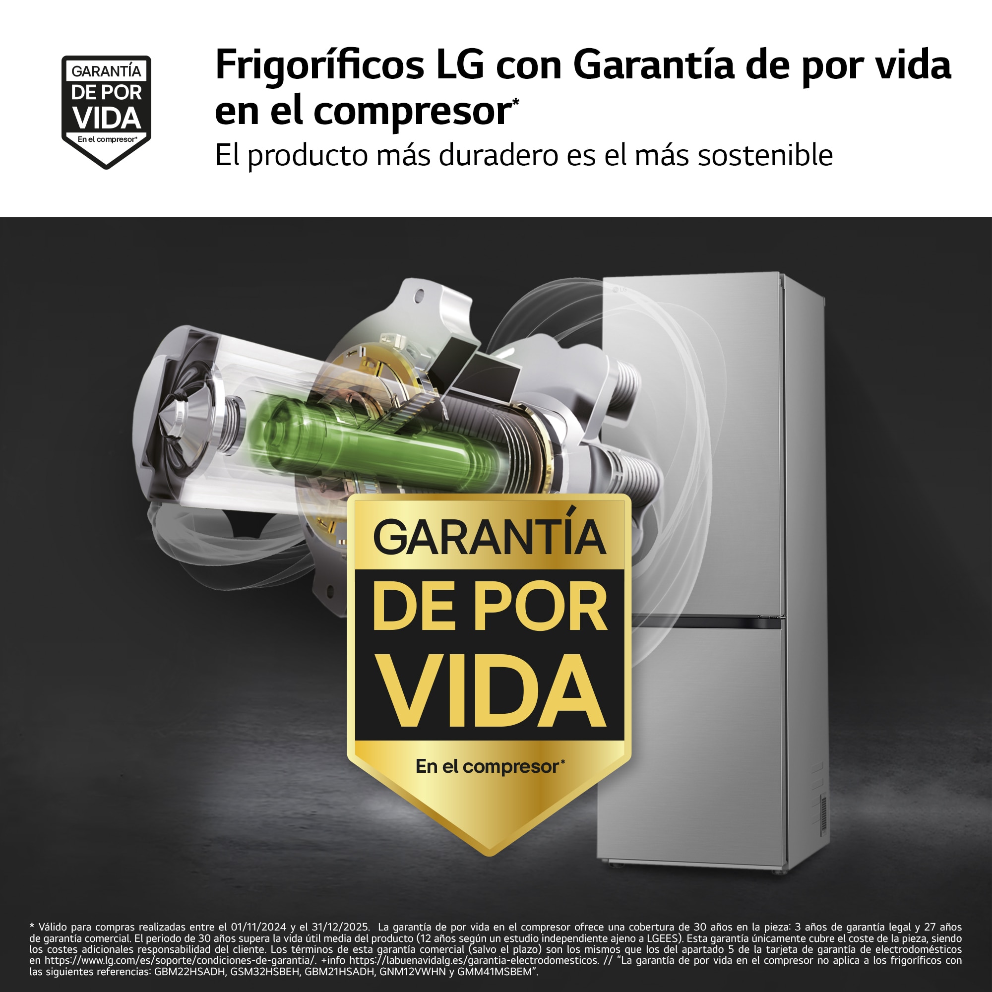 Thumbnail 4 de LG GBV3100CPY frigorífico combi 344 l Total No Frost