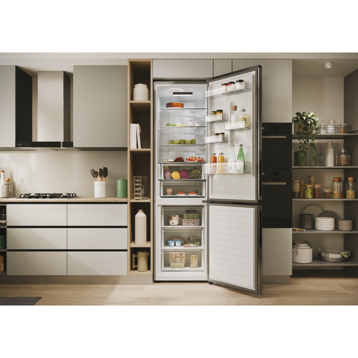 Frigorífico combi Candy Total No Frost Circle+ 2m de alto Fresco - CNCQ2T620EX Inox-16