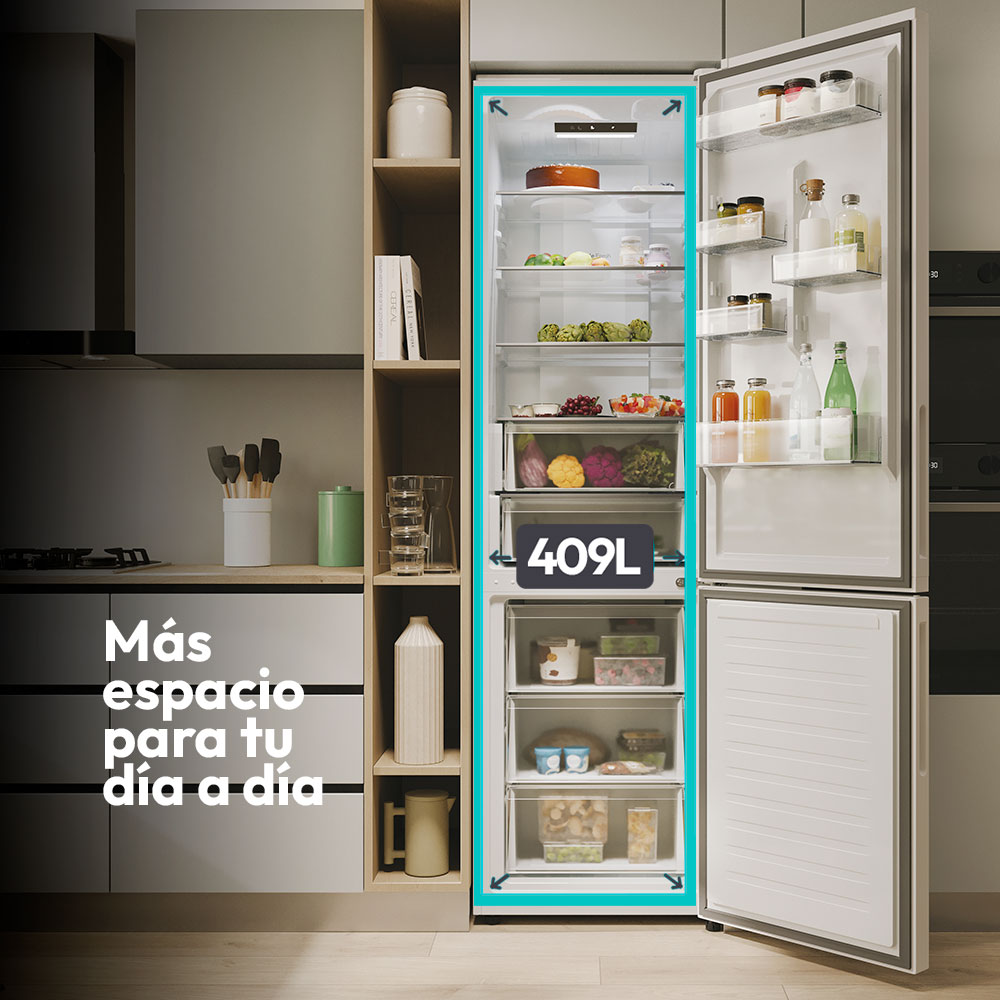Frigorífico combi Candy Candy Total No Frost Circle + 2m de alto Fresco - - CNCQ2T620EW - Blanco Blanco-5