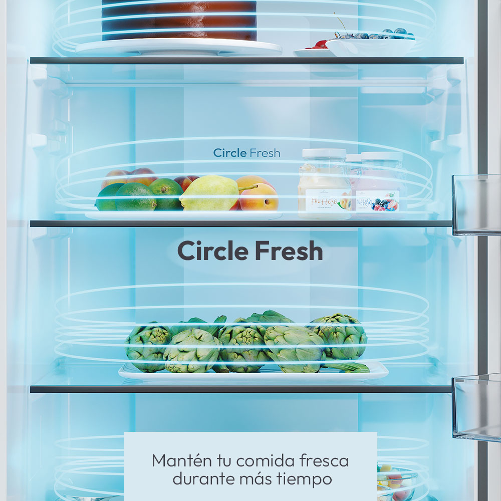Frigorífico combi Candy Candy Total No Frost Circle + 2m de alto Fresco - - CNCQ2T620EW - Blanco Blanco-7