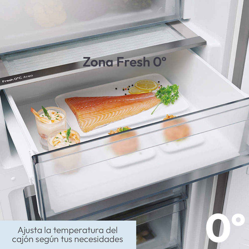Frigorífico combi Candy Candy Total No Frost Circle + 2m de alto Fresco - - CNCQ2T620EW - Blanco Blanco-8