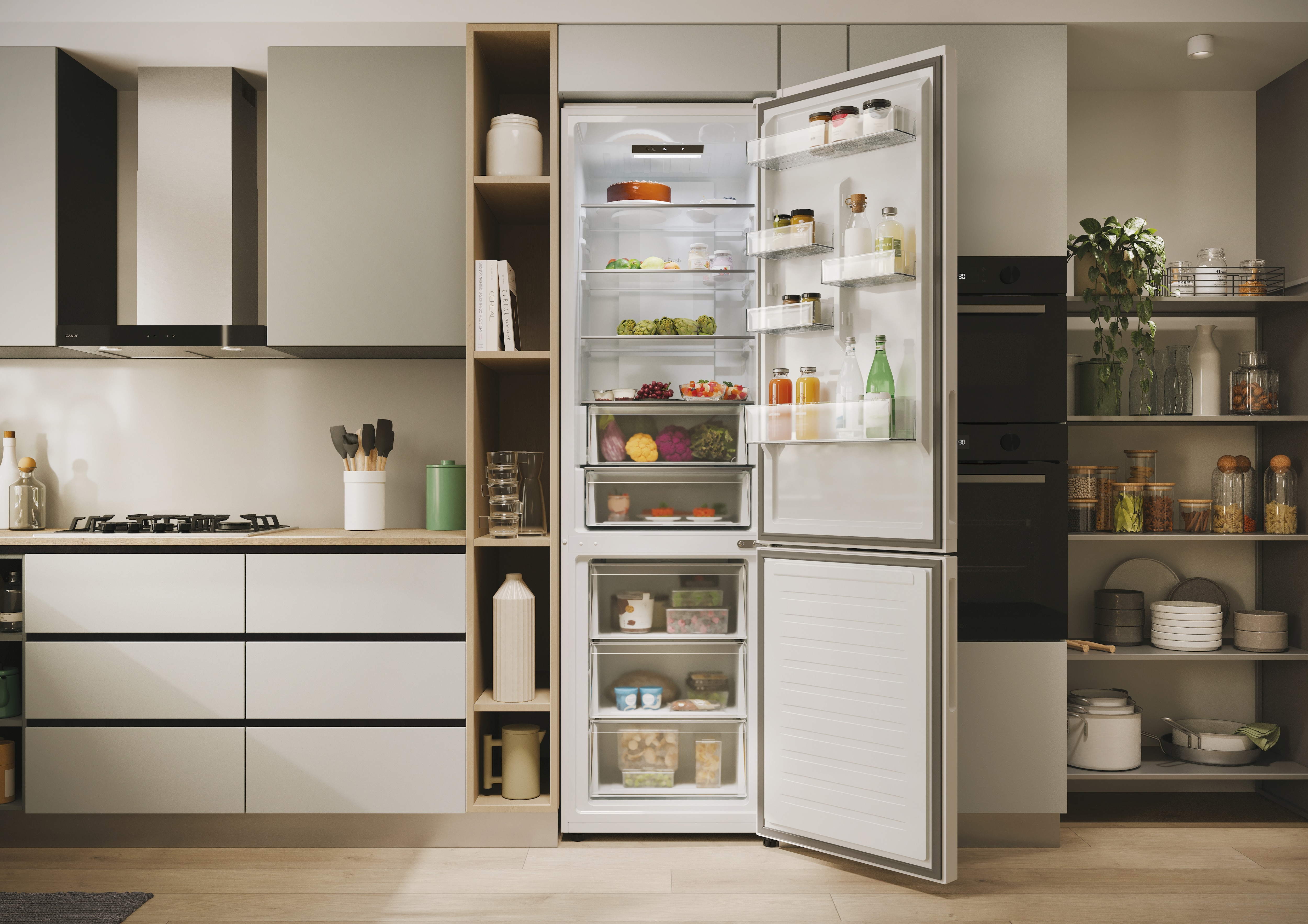 Frigorífico combi Candy Candy Total No Frost Circle + 2m de alto Fresco - - CNCQ2T620EW - Blanco Blanco-15