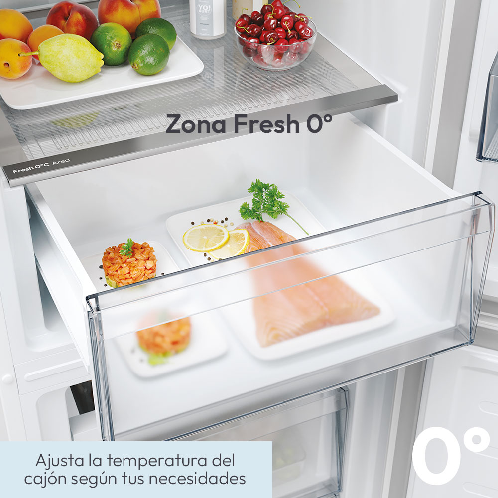 Frigorífico combi Candy Total No Frost Circle+ 1,85m de alto Fresco - CNCQ2T618EW Blanco-7