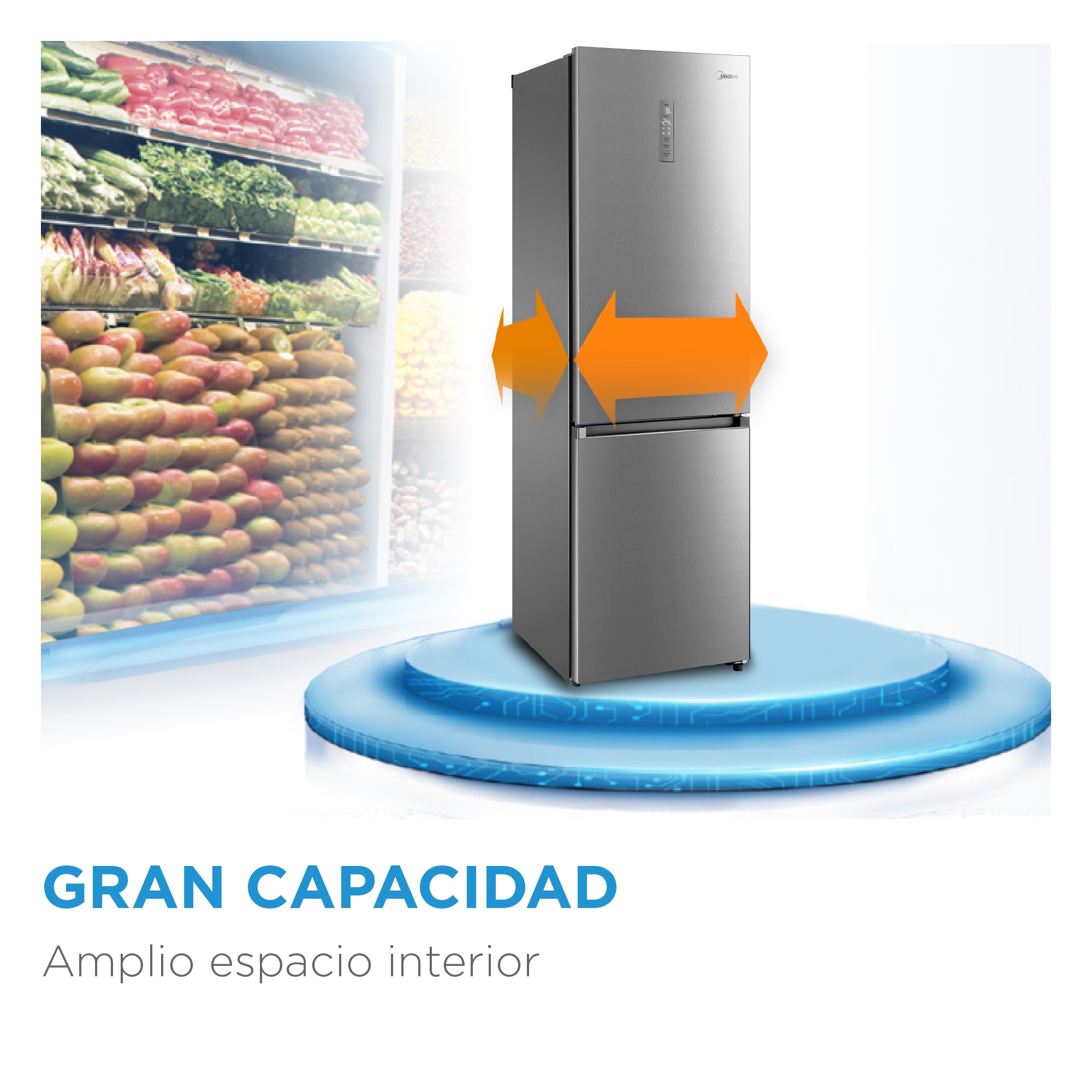 Frigorífico combi Midea Total No Frost - MDRB489FGE02OE Inox-6