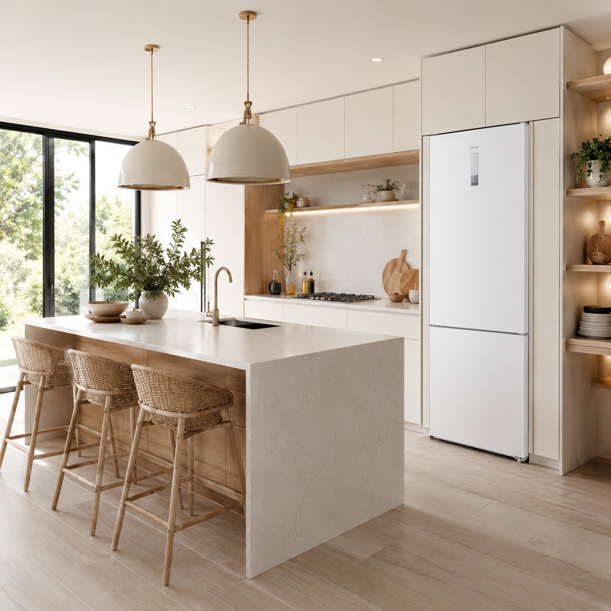 Frigorífico Combinado Midea MDRB424FGE01OE Total No Frost e de 188 cm - Branco Branco-10