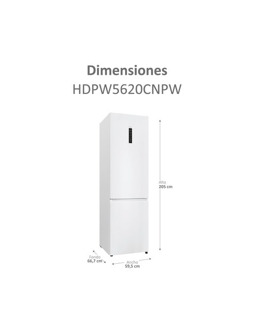 Frigorífico Combi Haier Total No Frost con WIFI 2D 60 Series 5 Pro - HDPW5620CNPW - Blanco Blanco-4