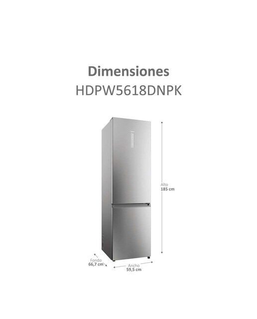 Frigorífico Combinado Haier 2D 60 Series 5 Pro HDPW5618DNPK No Frost, Wifi e de 185 cm - Prata Inox-5