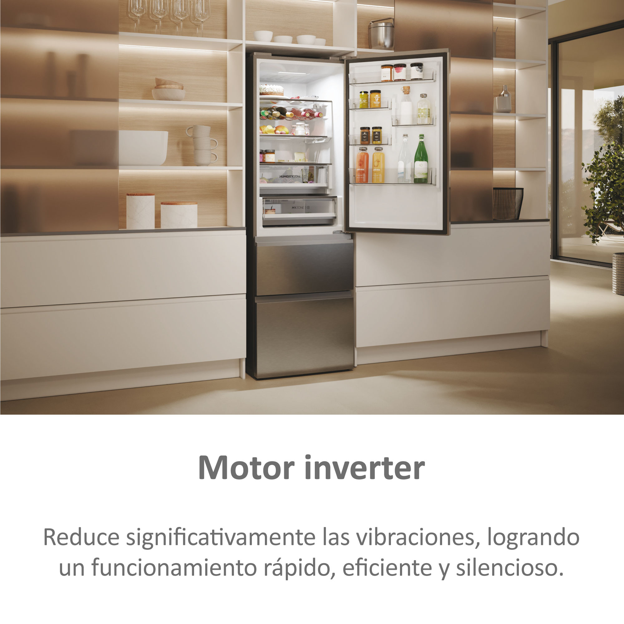 Frigorífico Combi Haier Total No Frost con WIFI 3D 60 Series 5 - HTW5618ENMG Inox-7