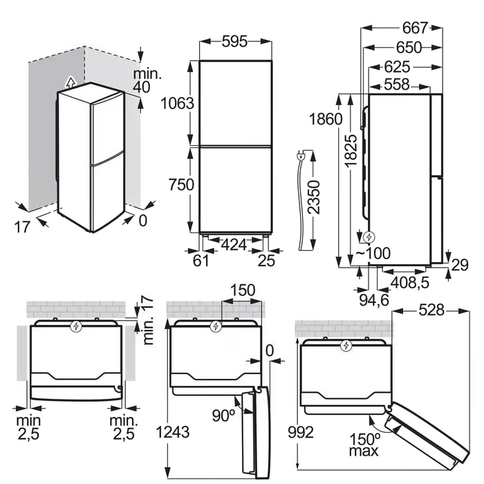 Frigorífico combi Electrolux TwinTech, No Frost - LNT5ME32W1 Blanco-2
