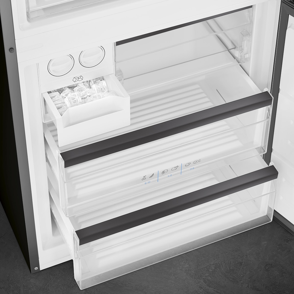 Frigorífico Combi Smeg Total No Frost, 481 litros, Dark Grey Inox look, apertura a la derecha - FC48KDND Dark Grey Inox Look-6