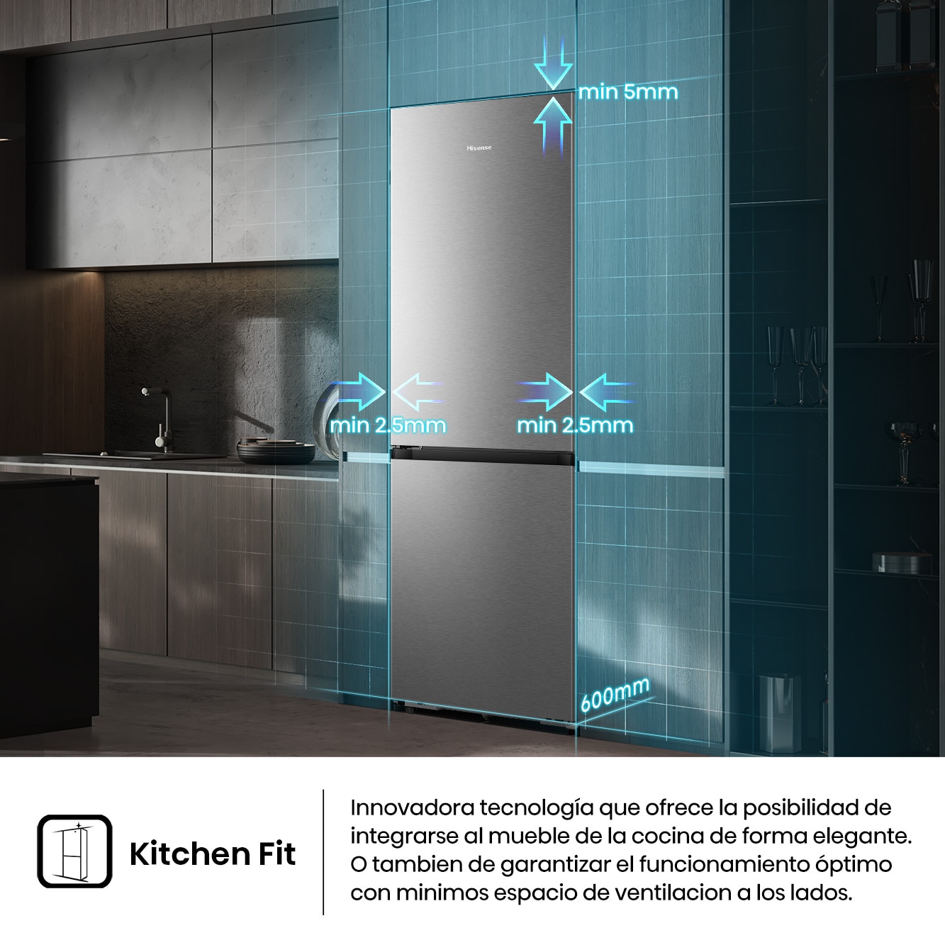 Frigorífico combi Hisense Total No Frost serie Kitchen FIT - RB3K330SAIC Inox-10
