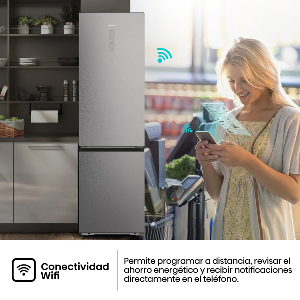 Frigorífico combi Hisense Total No Frost con tecnología Inverter - RB5P410SACC Inox-10