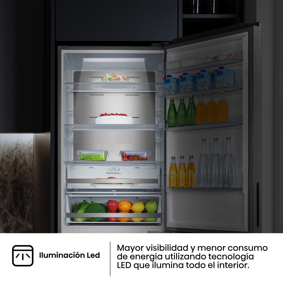 Frigorífico combi Hisense Total No Frost - RB645N4BIC - Inox Inox-10