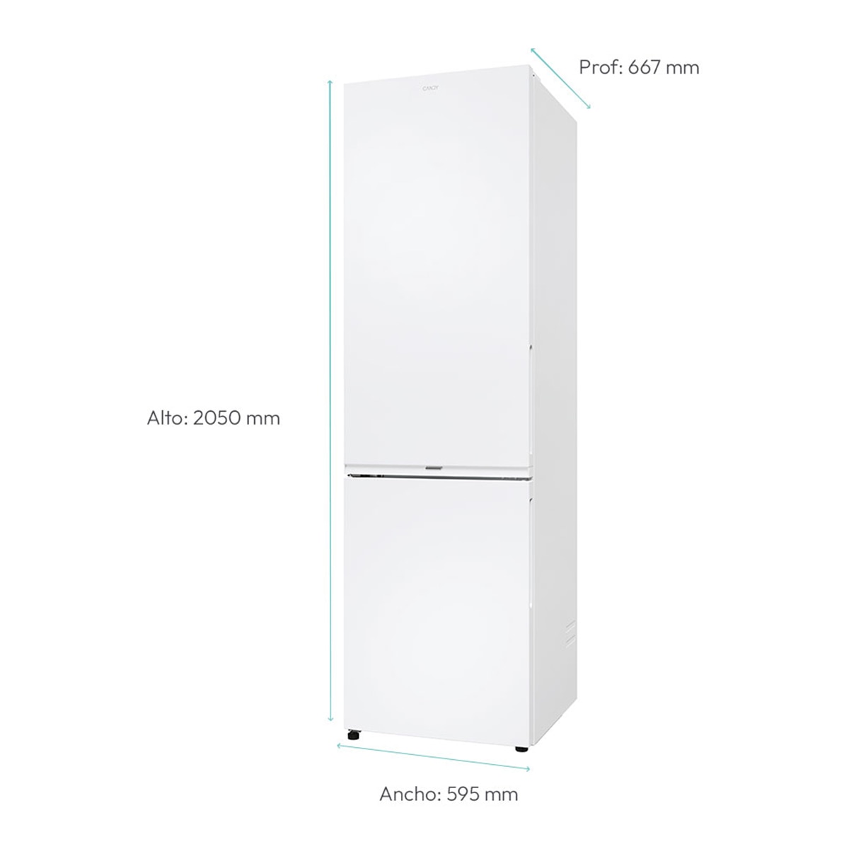 Frigorífico combi Candy Total No Frost Fresco 300 - CNCQ2T620DW Blanco-5