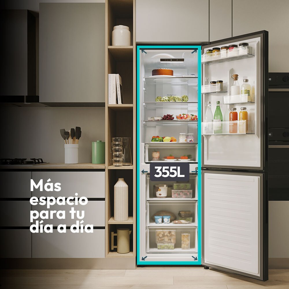 Frigorífico combi Candy Total No Frost Fresco 300 - CNCQ2T618EB Negro-7