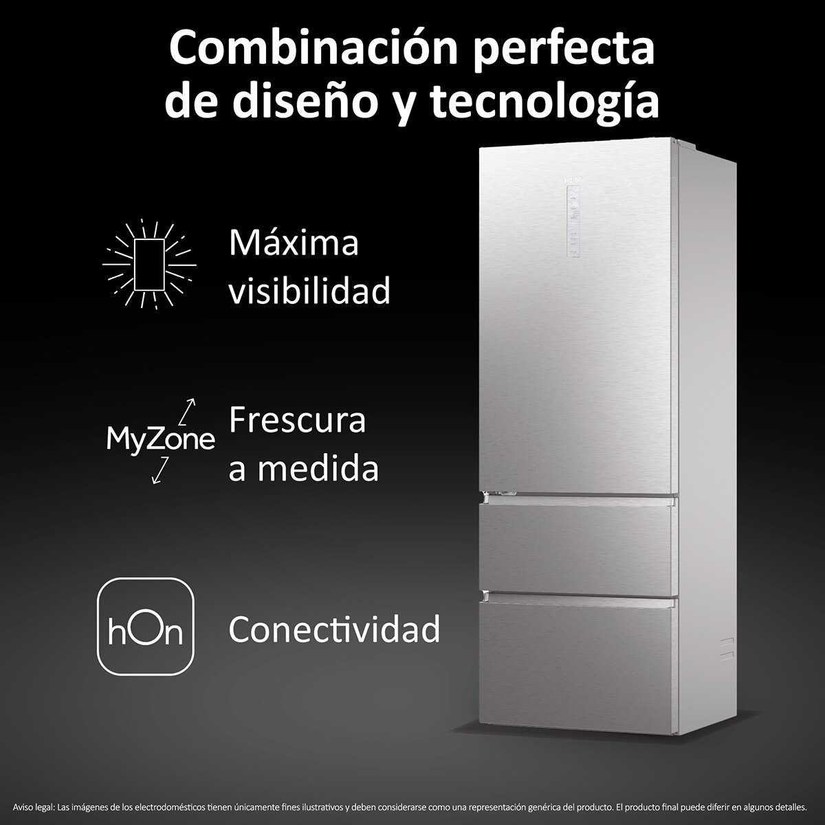 Thumbnail 3 de Haier HTW7720BNMM Frigorífico Combi Wifi No Frost 70cm❄️