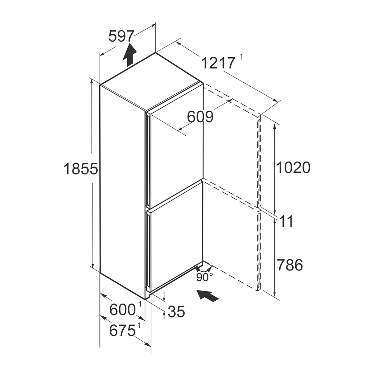Frigorífico Combi Liebherr, No Frost, Dual Cooling Blanco - CBNc 5223 Blanco-2