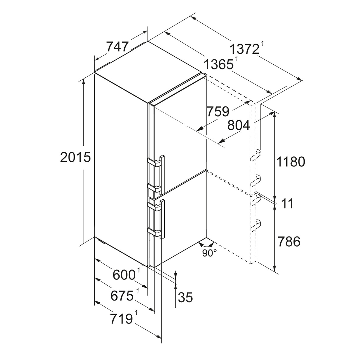 Frigorífico Combi Liebherr, No Frost, BioFresh, VarioTemp Acero Inox - CBNsda 775i Acero Inox-2