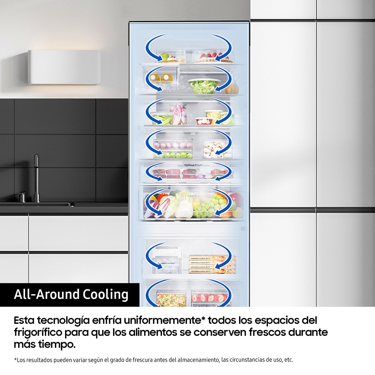 Frigorífico Combi Samsung con IA 192cm All Around Cooling 505L Clase E Inox - RB50DG632ES9EF Inox-5