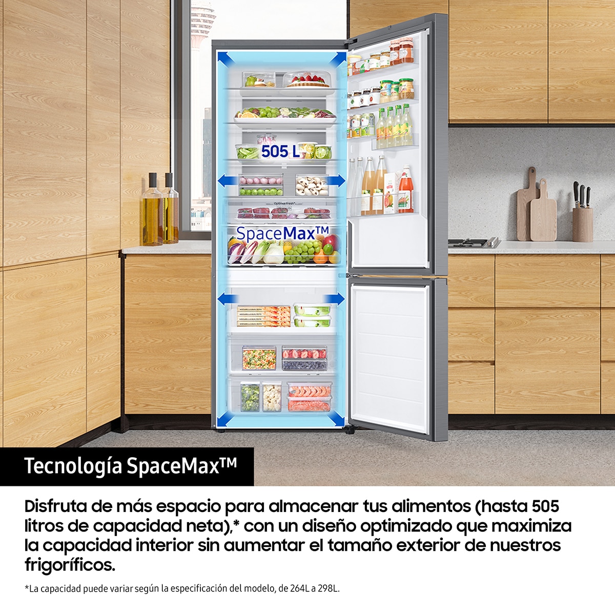 Frigorífico Combi Samsung con IA 192cm All Around Cooling 505L Clase E Inox - RB50DG632ES9EF Inox-6