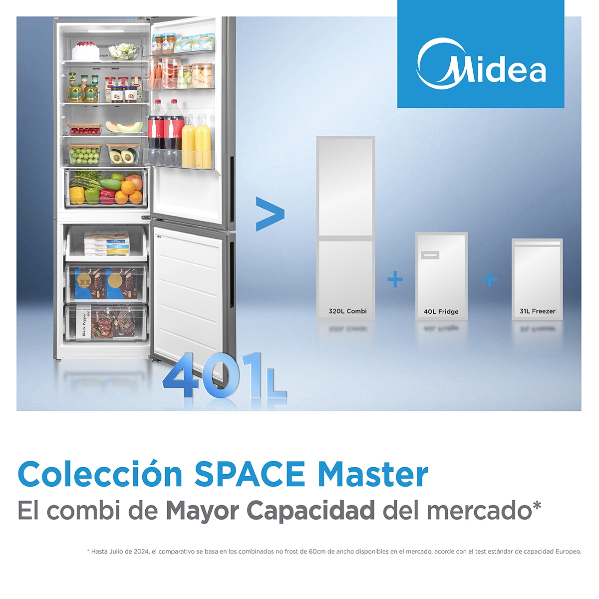 Frigorífico Combi Midea Space Master 401L No frost - MDRB548MME46 Inox-6