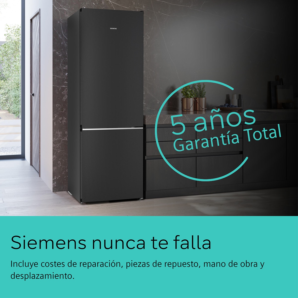 Frigorífico Combi Siemens, 203 x 70 cm - KG49N4XAF Acero negro-5
