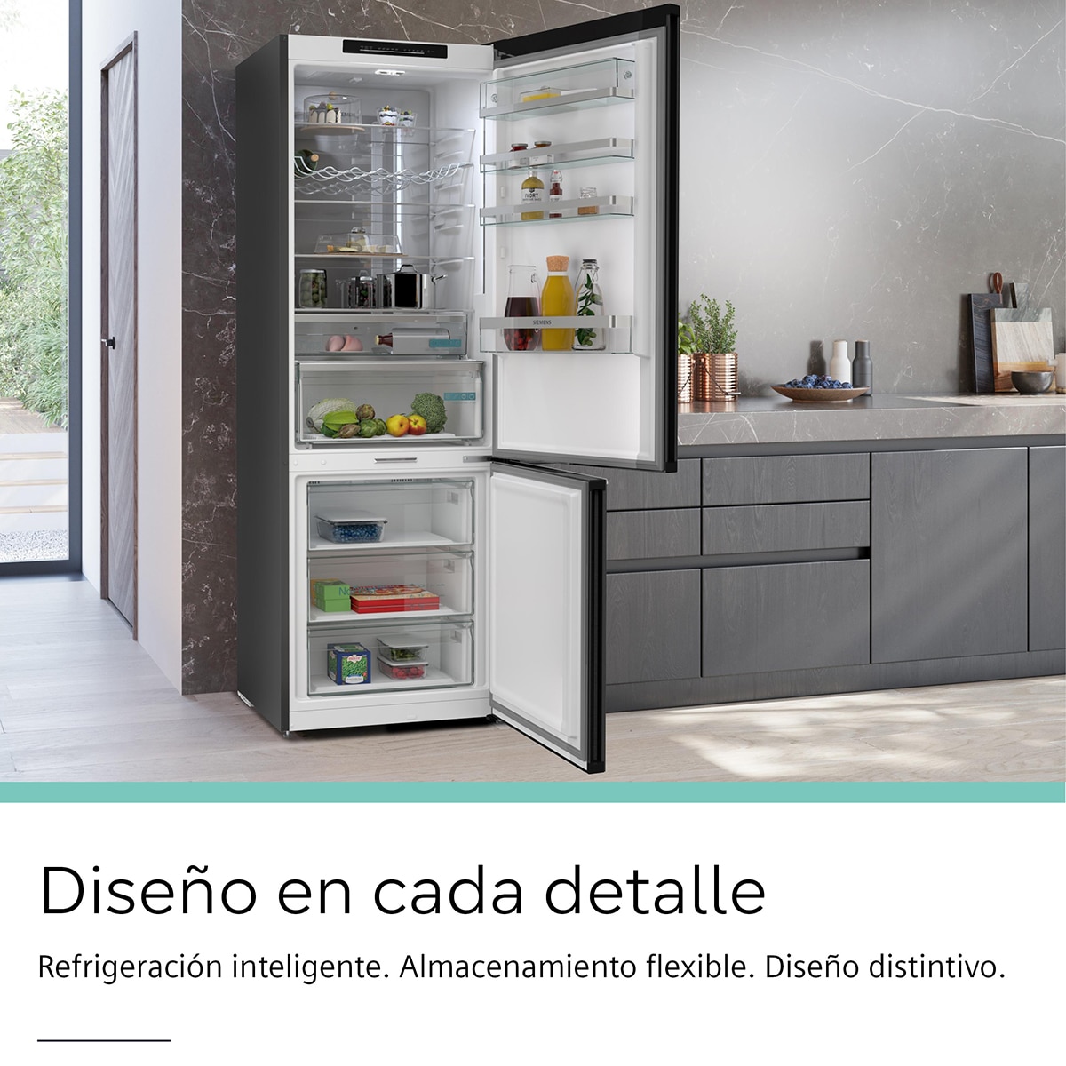 Frigorífico Combi Siemens, 203 x 70 cm - KG49N4XAF Acero negro-7