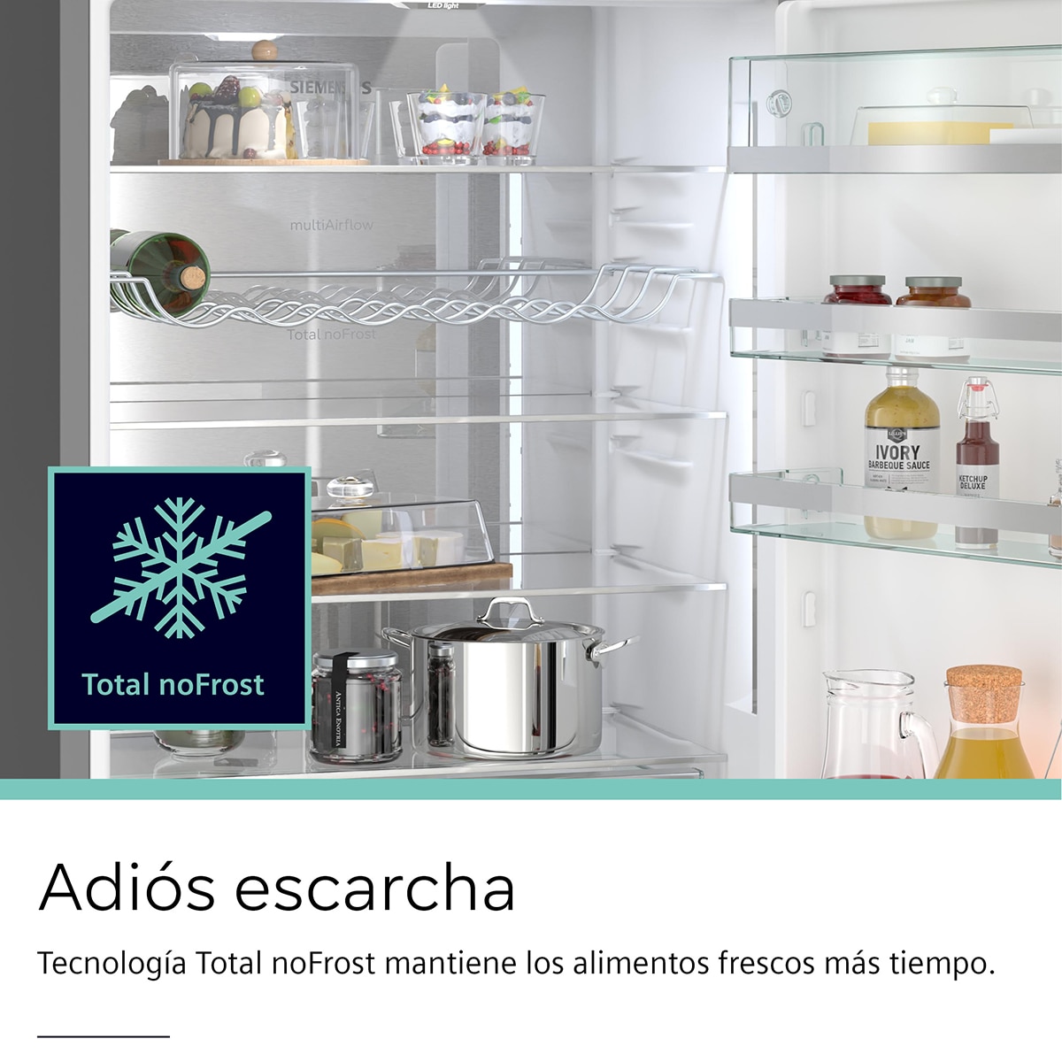 Frigorífico Combi Siemens, 203 x 70 cm - KG49N4XAF Acero negro-11