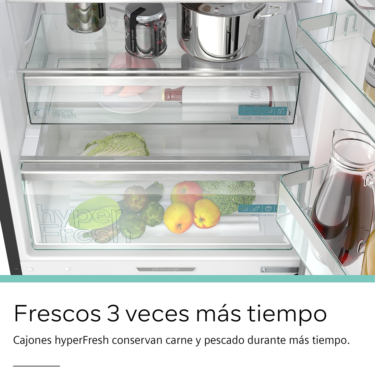 Frigorífico Combi Siemens, 203 x 70 cm - KG49N4XAF Acero negro-12