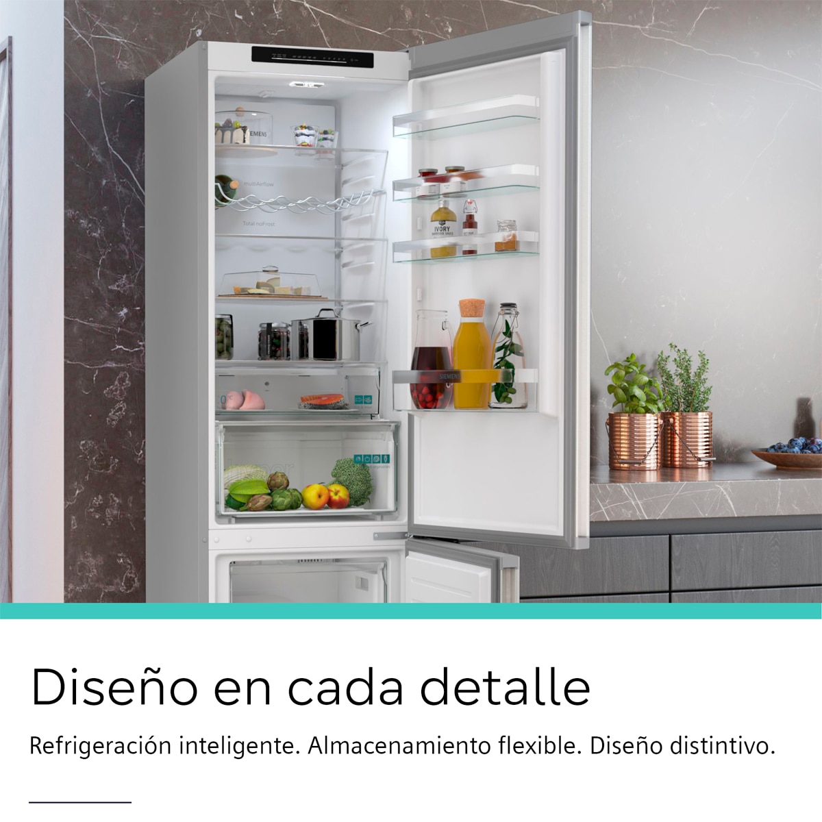 Frigorífico Combi Siemens, 203 x 60 cm - KG39N2IAG Acero antihuellas-6