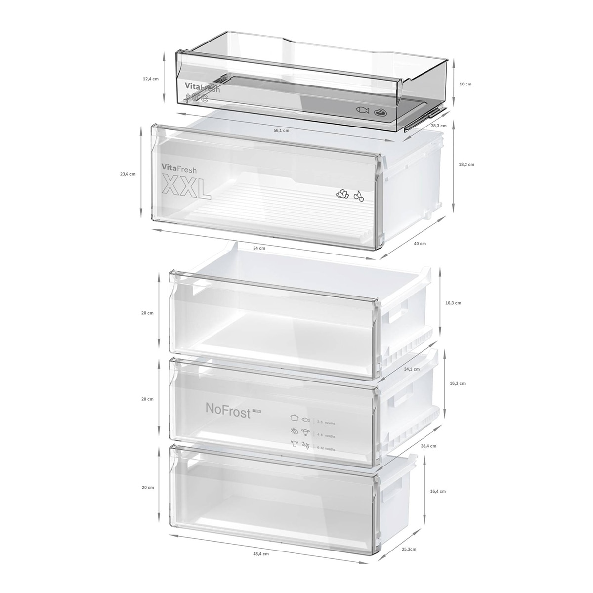 Frigorífico Combi Bosch, Total No Frost, 203 x 70cm - KGN49OCAF Acero antracita-10