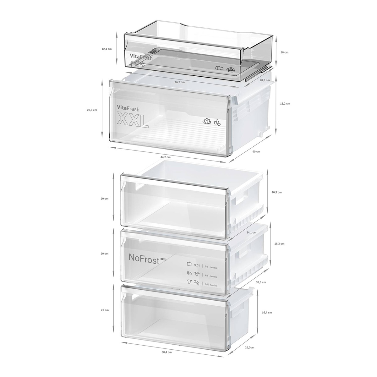 Frigorífico Combi Bosch, Total No Frost, 203 x 60cm - KGN39AIAU Acero antihuellas-10