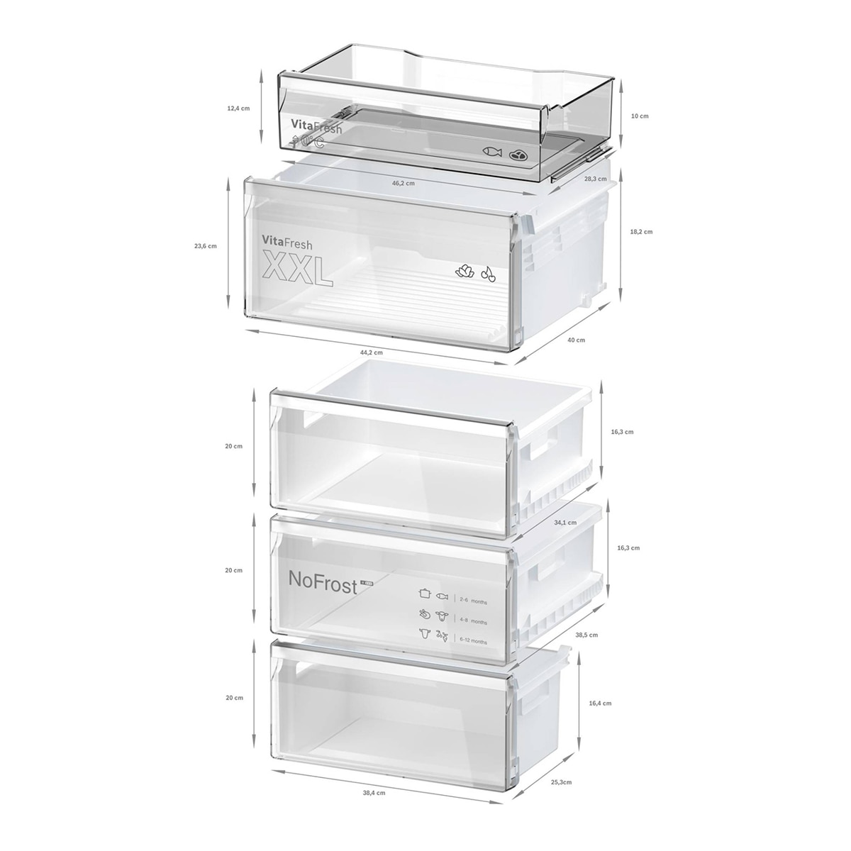 Frigorífico Combi Bosch, Total No Frost, 203 x 60cm - KGN392LAG Acero antihuellas-9
