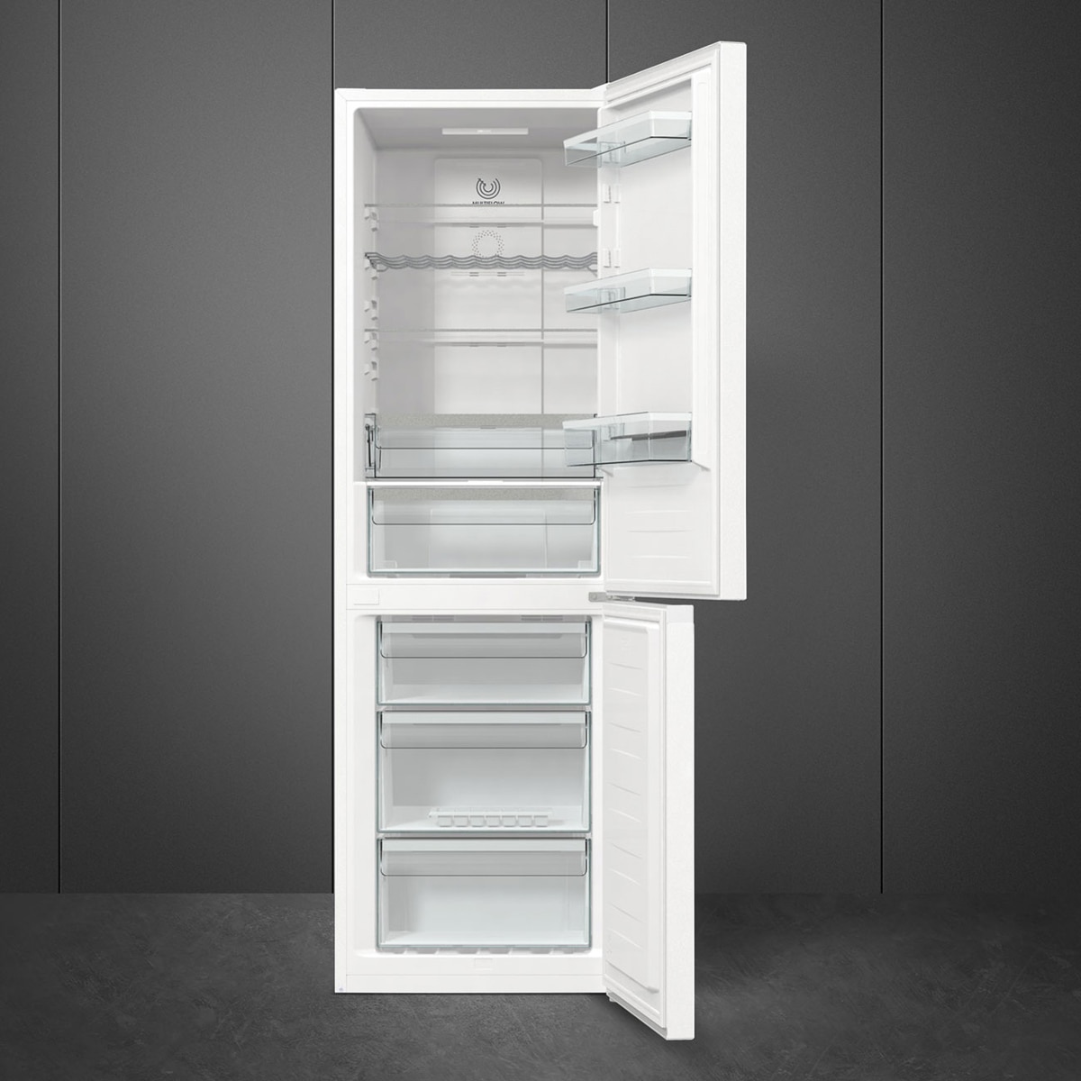 Frigorífico Combi Smeg Total No Frost, 300 litros, Blanco, apertura a la derecha - RC18WDNE Blanco-2