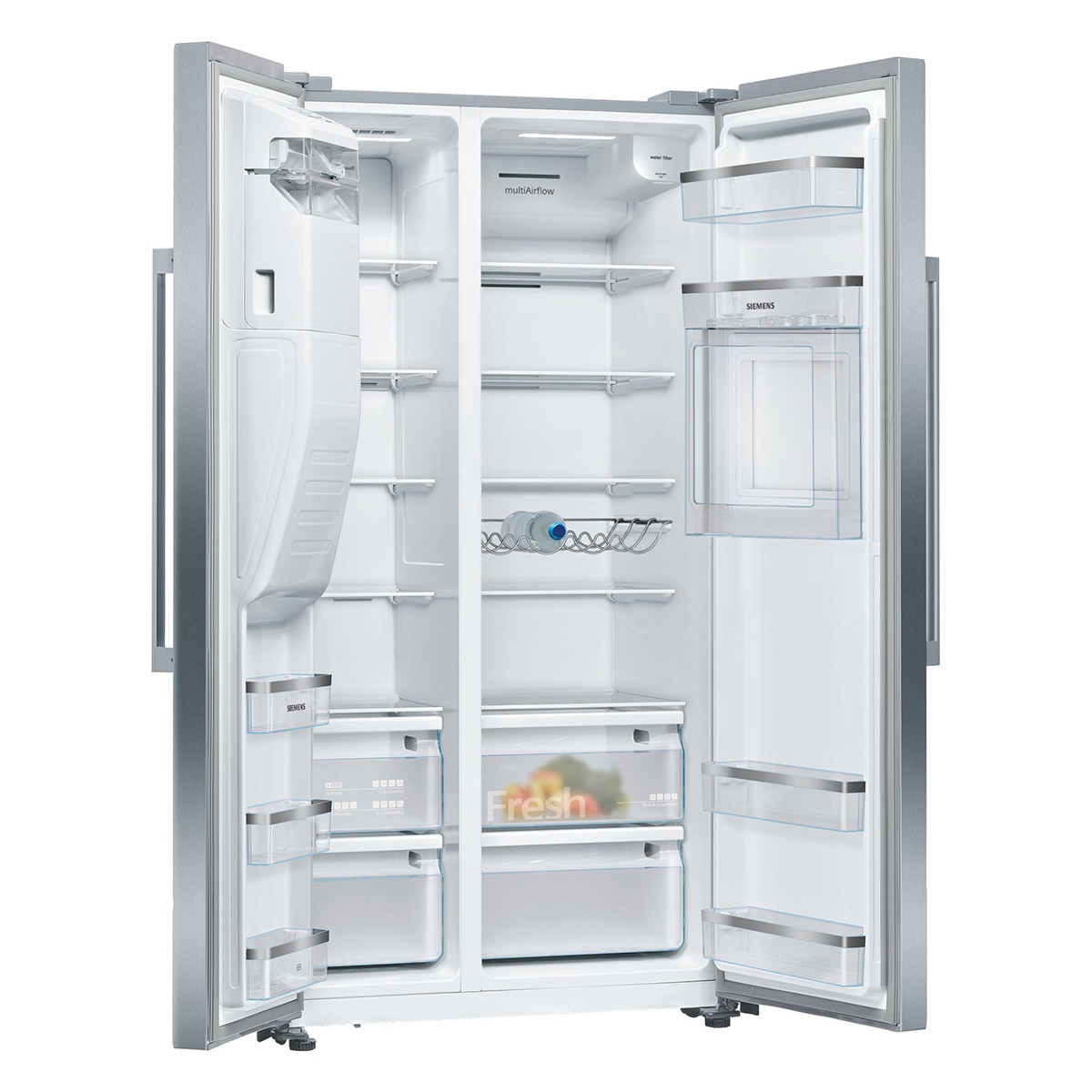 Frigorífico Americano Siemens, iQ500, Total noFrost, Dispensador de agua y hielo - KA93GAIDP Acero antihuellas-3