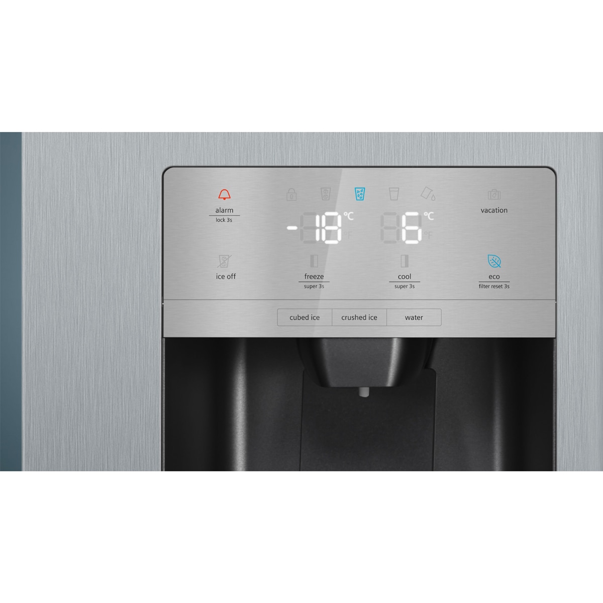 Frigorífico Americano Siemens, iQ500, Total noFrost, Dispensador de agua y hielo - KA93GAIDP Acero antihuellas-4