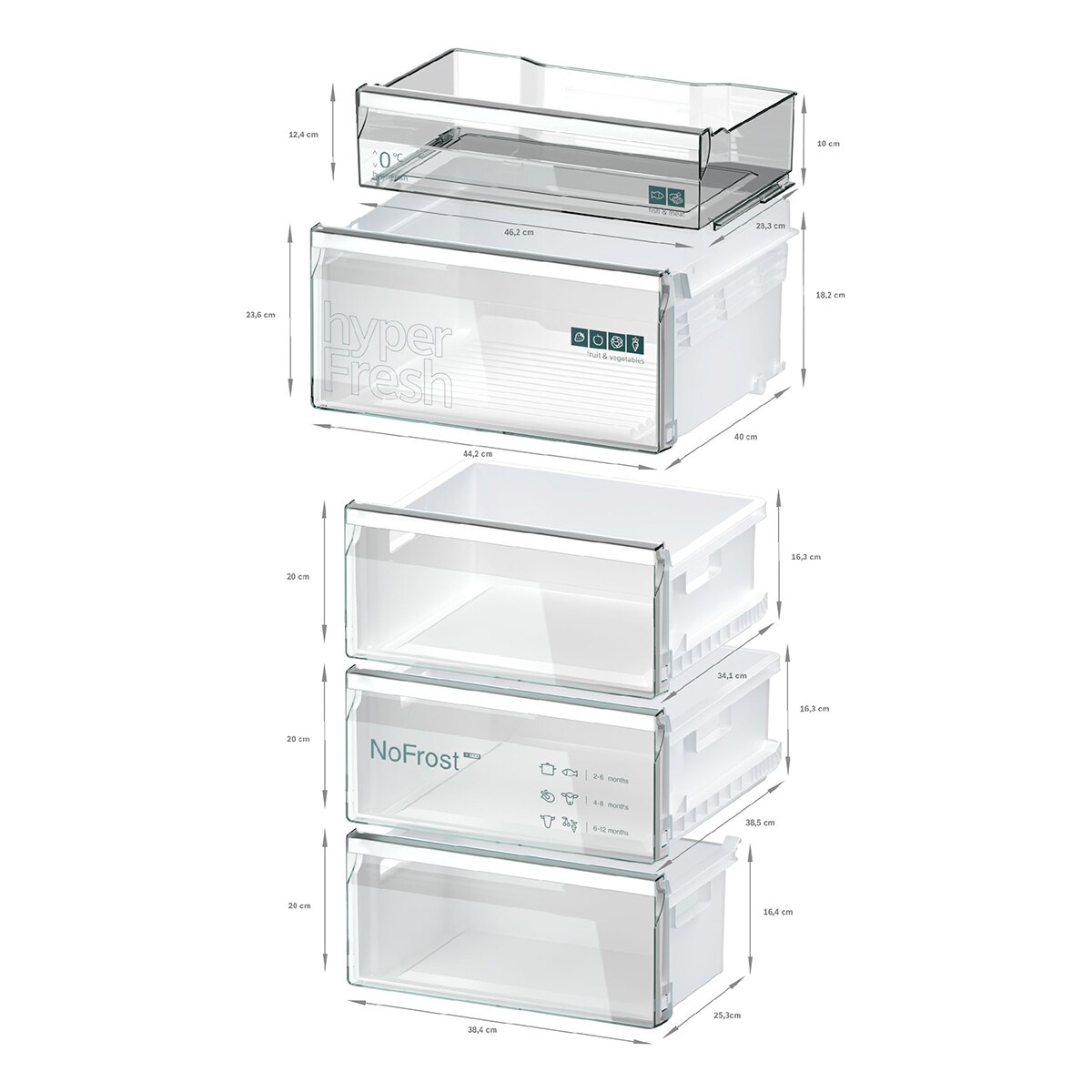 Frigorífico Combi Siemens, iQ300, Total noFrost, hyperFresh - KG36NXWDF Blanco-10