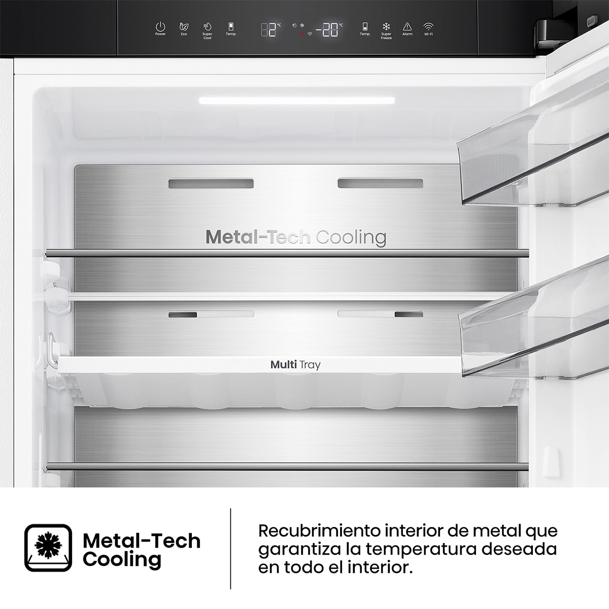 Frigorífico combi Hisense 2 puertas Total No Frost, Kitchen Fit - RB3K330SAWD Blanco-10