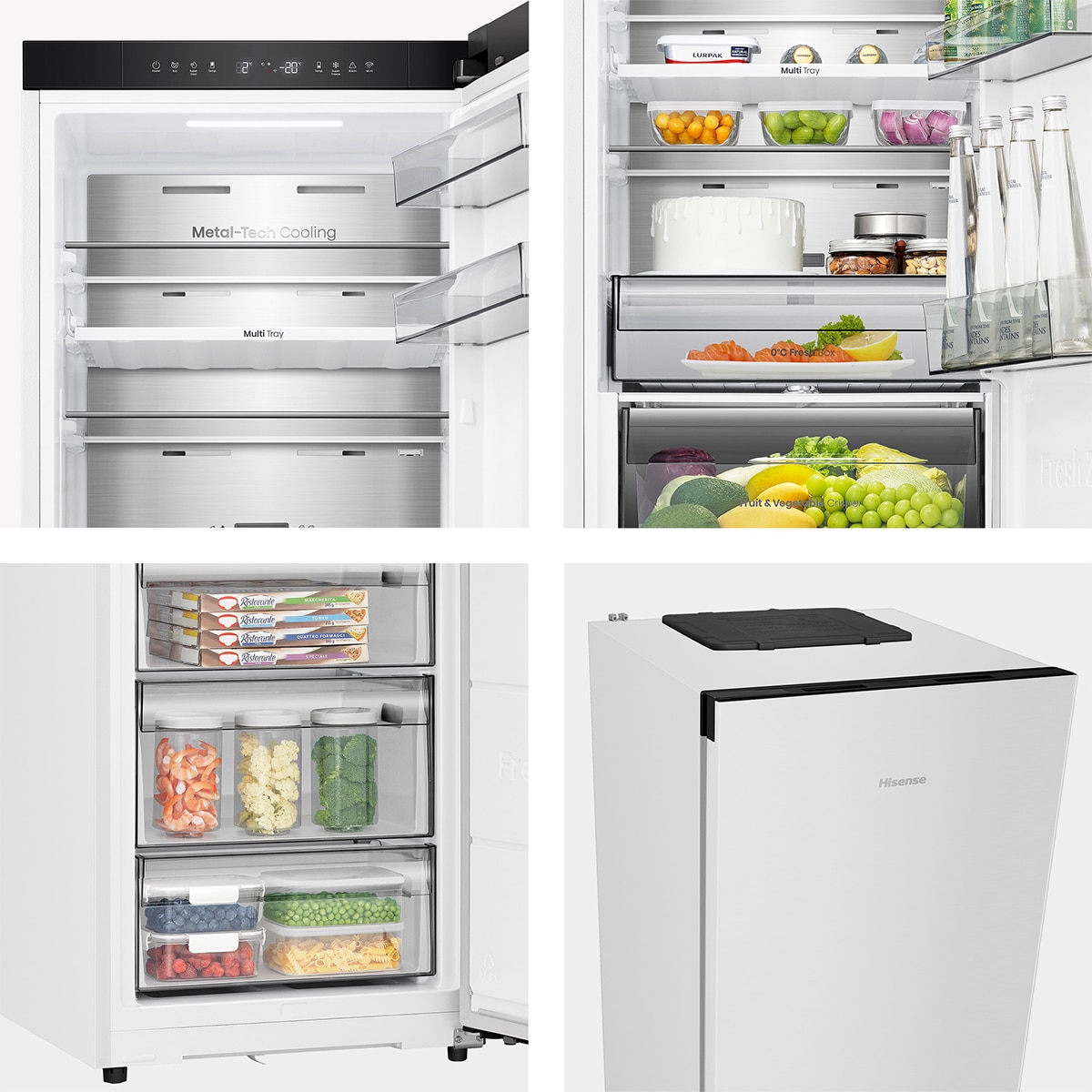 Frigorífico combi Hisense 2 puertas Total No Frost, Kitchen Fit - RB3K330SAWD Blanco-14