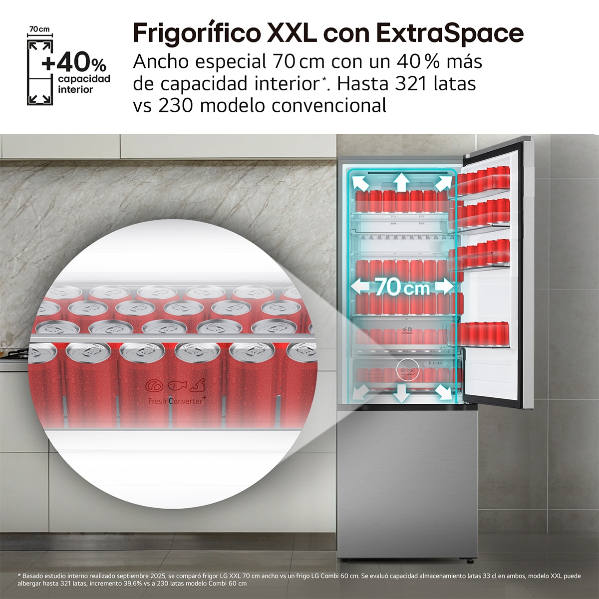 Frigorífico Combi LG, DoorCooling+, Serie 300 -GBBW322DPY Inox-10