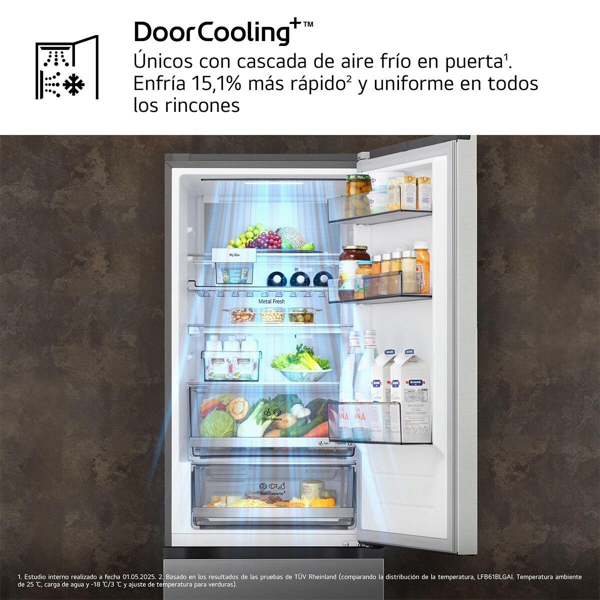 Frigorífico Combi LG, DoorCooling+, 1,86m, Serie 700 - GBBS716CPY Inox-7