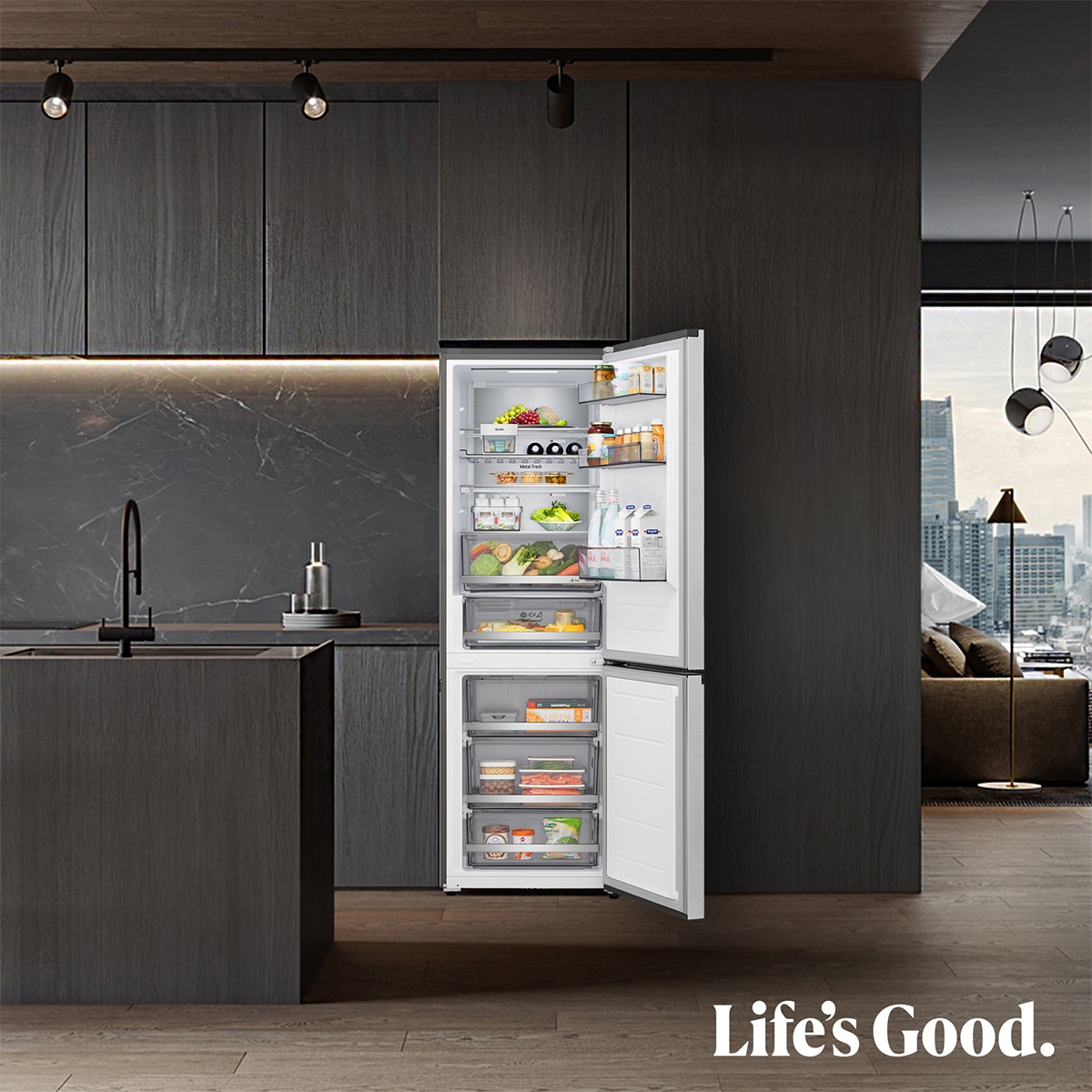 Frigorífico Combi LG, DoorCooling+, 1,86m, Serie 700 - GBBS716CPY Inox-15