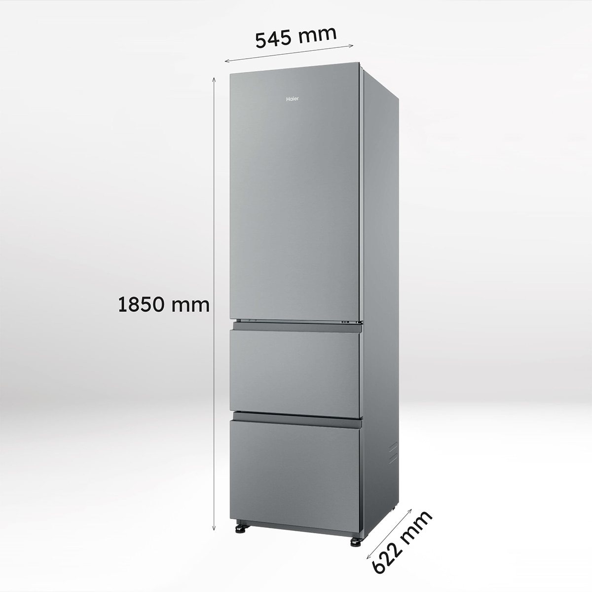 Frigorífico Combi Haier Total No Frost 3D 55 Series 3 - HTR3518ENMX Inox-2