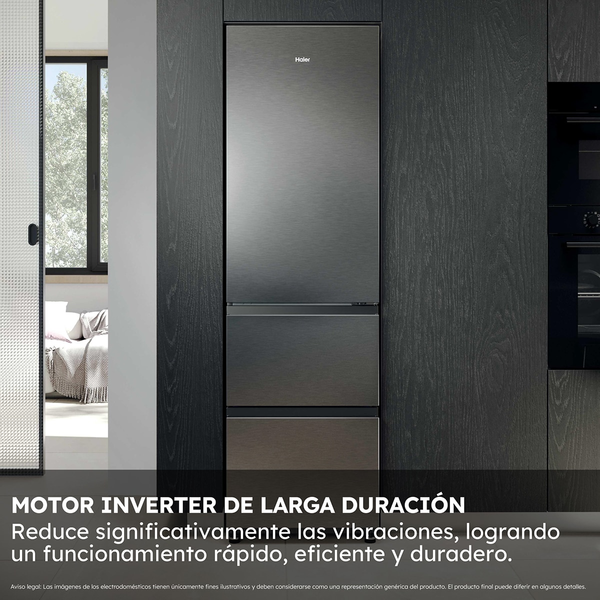Frigorífico Combi Haier Total No Frost 3D 55 Series 3 - HTR3518ENMX Inox-7