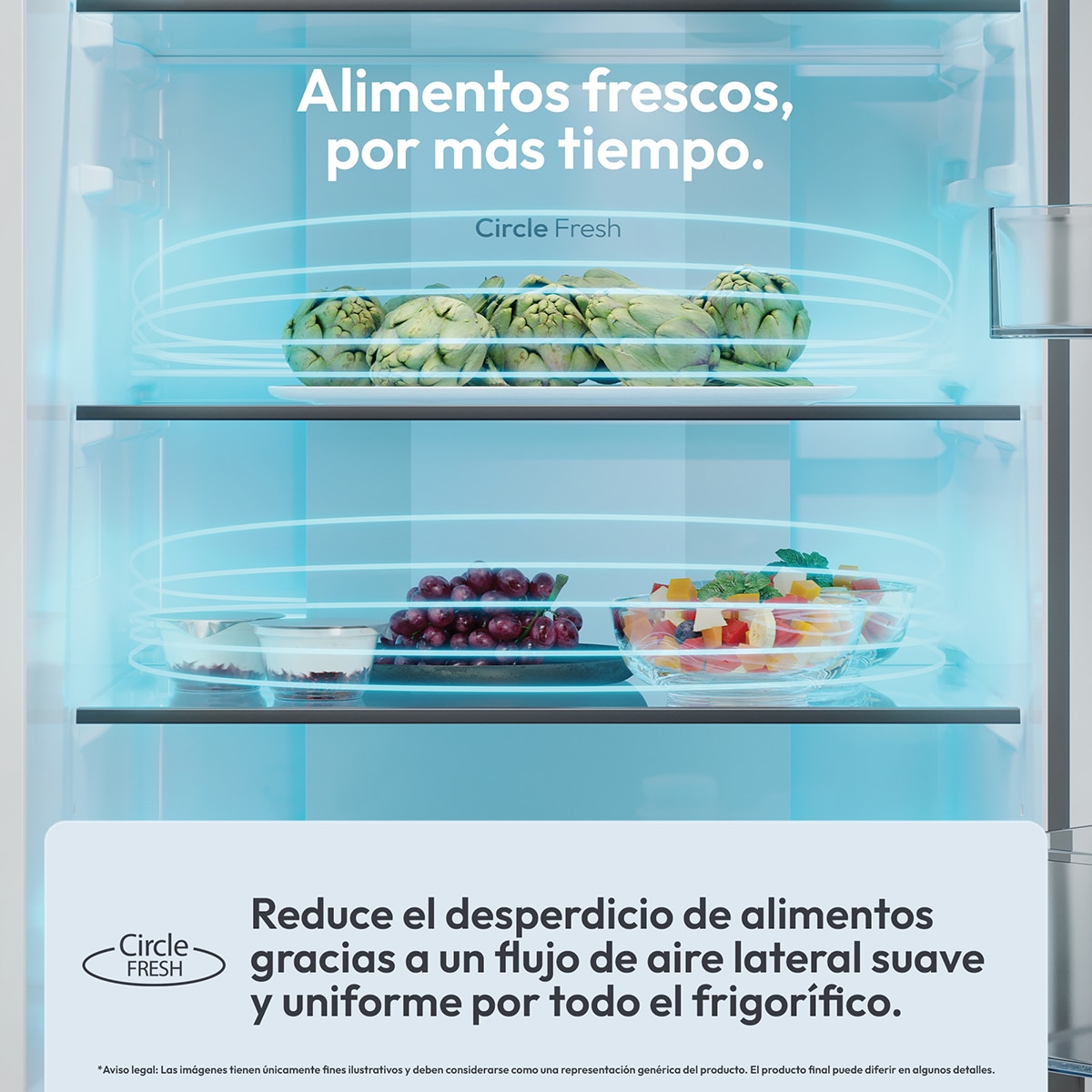 Frigorífico combi Candy Total No Frost Fresco 300 - CNCQ2T618CW Blanco-7