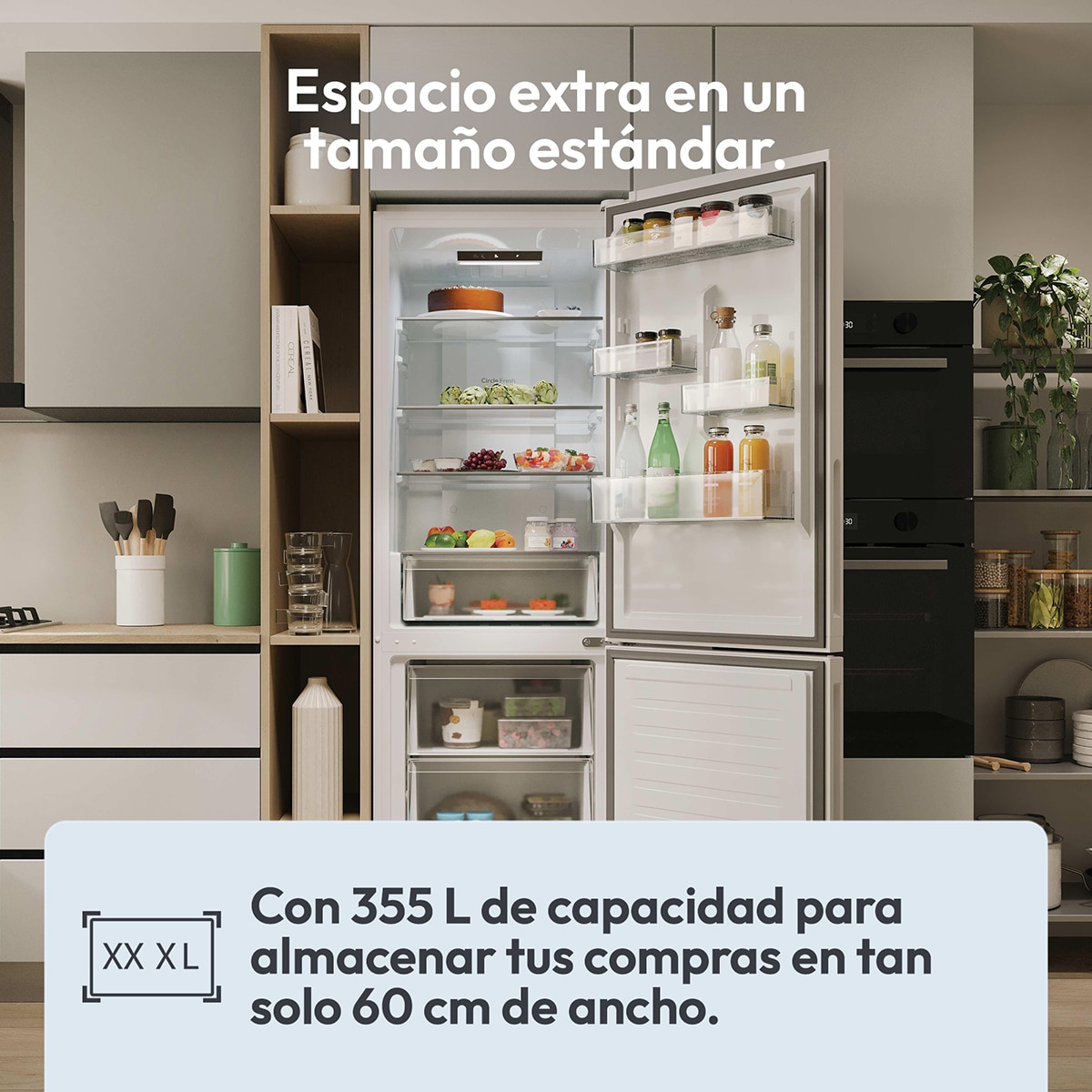 Frigorífico combi Candy Total No Frost Fresco 300 - CNCQ2T618CW Blanco-8