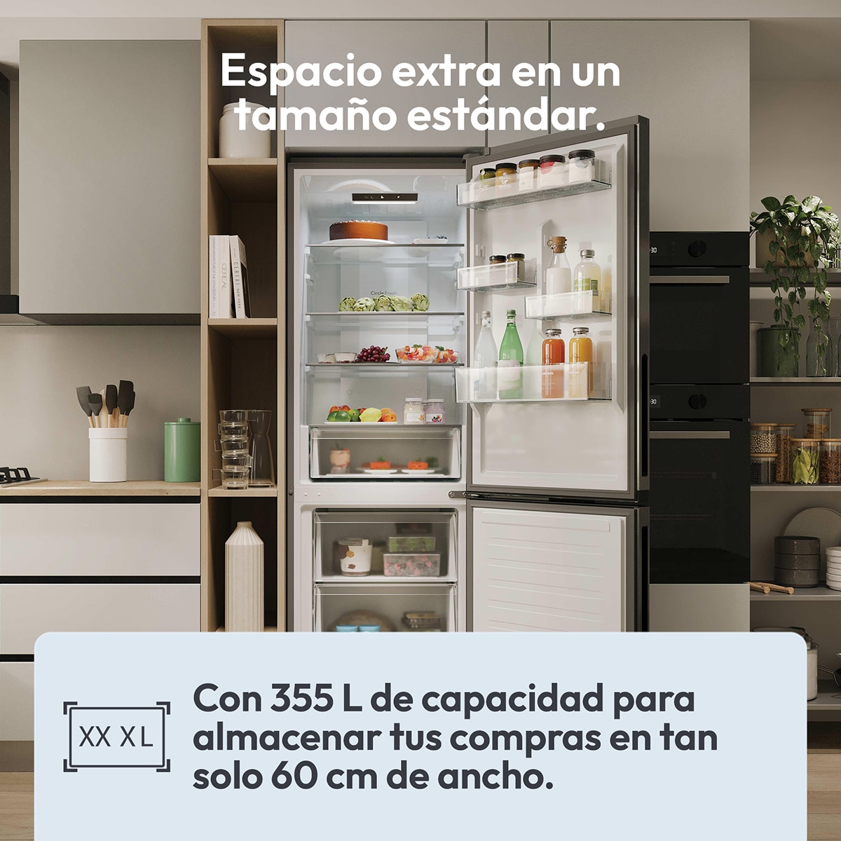 Frigorífico combi Candy Total No Frost Fresco 300 - CNCQ2T618CX Inox-8