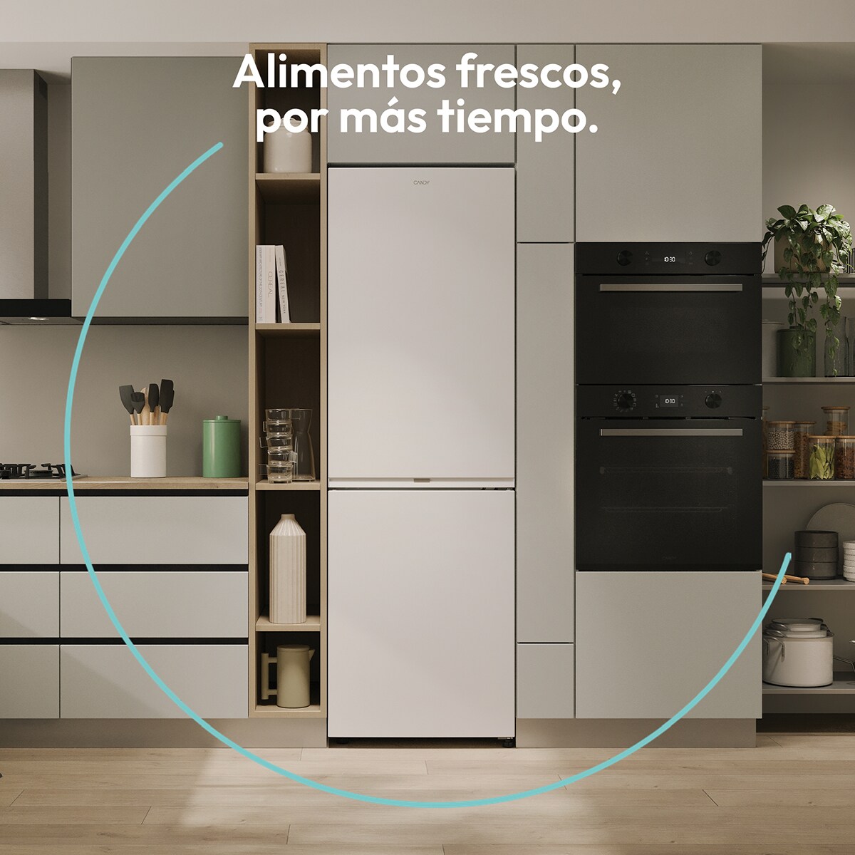 Frigorífico combi Candy Total No Frost Fresco 300 - CNCQ2T618AW Blanco-5