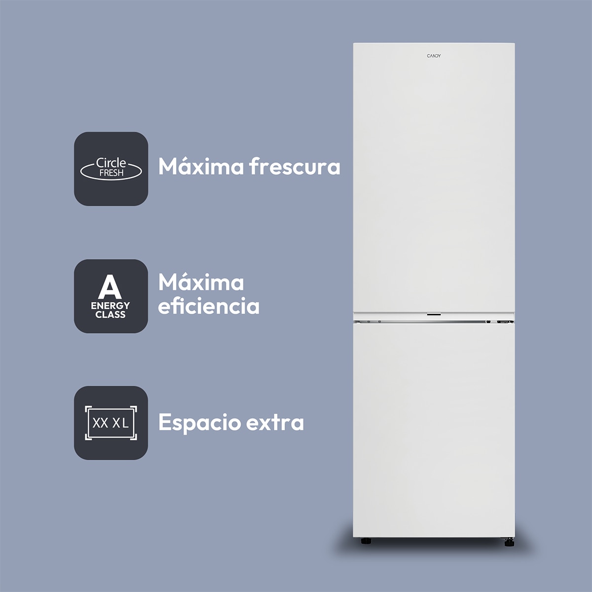Frigorífico combi Candy Total No Frost Fresco 300 - CNCQ2T618AW Blanco-6